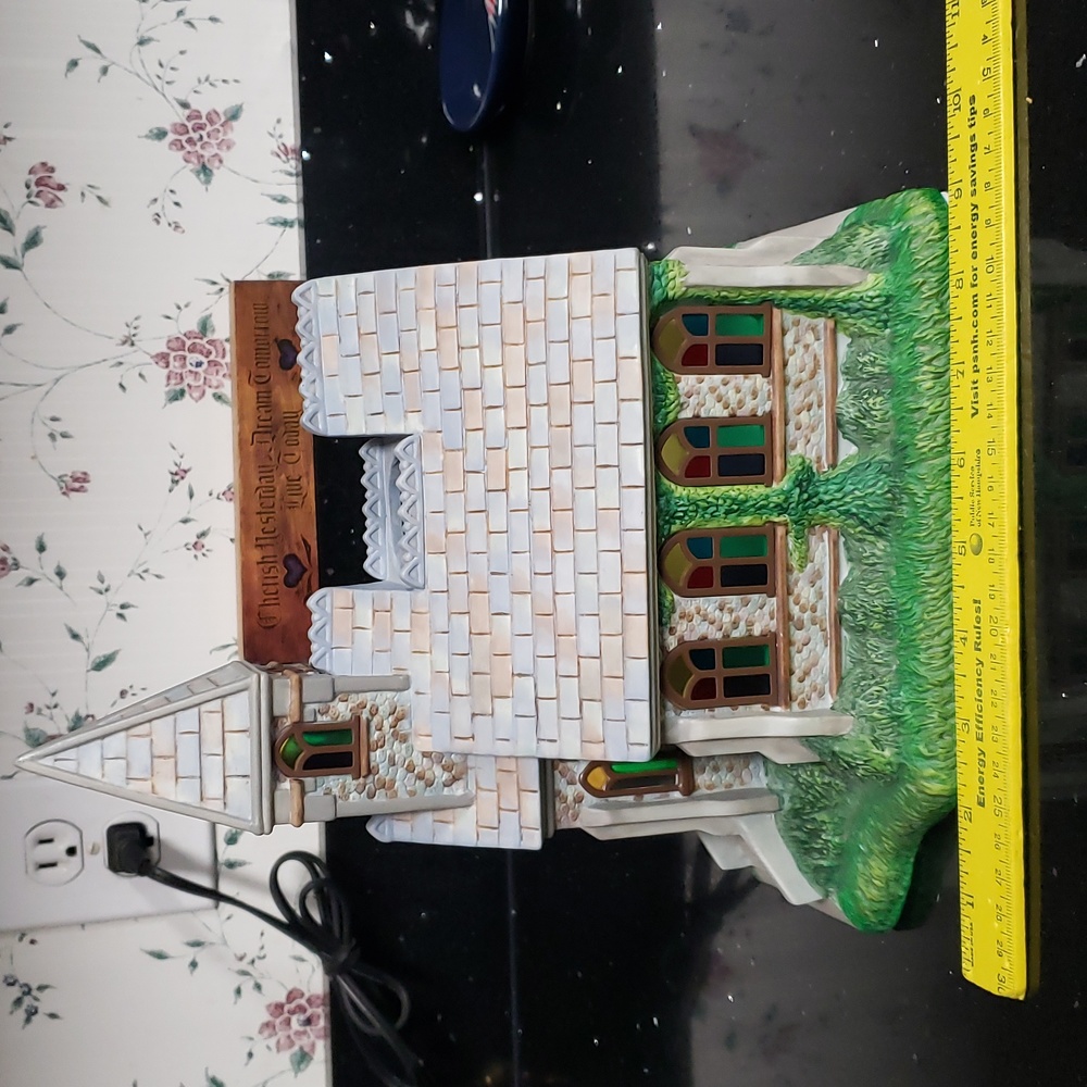 3XHP FIRM 1990s PartyLite Olde World Village #2 Church Porcelain Tealight Holder - Picture 4 of 6